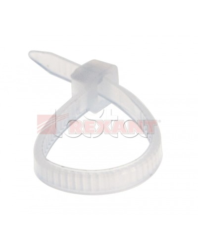 Хомут-стяжка нейлоновый 2.5х80 мм белый (100шт/уп) REXANT 07-0080 в Октябрьском Стяжки-хомуты Pintop.ru