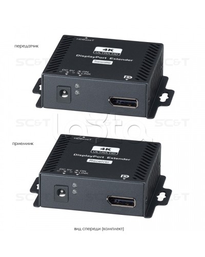Комплект (передатчик + приёмник) для передачи DisplayPort + USB + RS232 SC&T DP02U в Октябрьском Видеоусилители, Модуляторы, Делители Pintop.ru