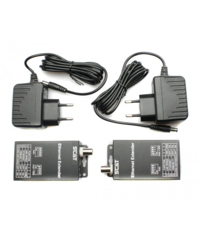 Комплект удлинителей Ethernet по коаксиальному кабелю до 1000м SC&T IP09CK в Октябрьском Видеоусилители, Модуляторы, Делители Pintop.ru