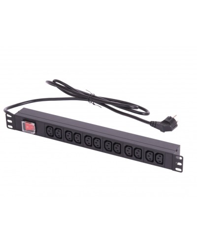 Блок электрических розеток 19 TLK TLK-RSA12-MTF-01-BK в Октябрьском Блоки розеток Pintop.ru