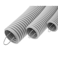 Труба гофрированная ПВХ тяжелая, с зондом диам. 25 мм (50м), огнестойкость E15-E90 Экопласт 11125-E90