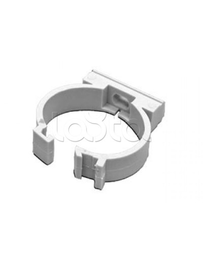 Держатель с защелкой для гофрированной или жесткой гладкой трубы D16 мм, без галогена Экопласт 41616HF в Октябрьском Держатели, клипсы, скобы Pintop.ru