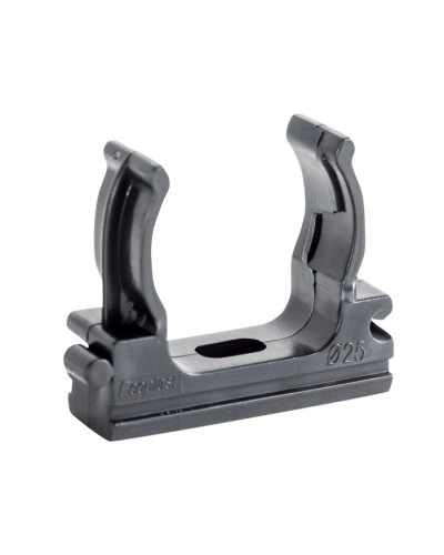 CF25G Держатель (клипса), без галогена, для труб D25мм, цвет чёрный (10шт) Экопласт (41725-10HF-BL) в Октябрьском Держатели, клипсы, скобы Pintop.ru