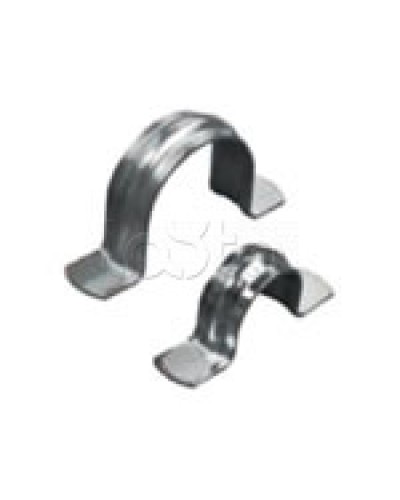 Скоба оцинкованная двухлапковая без монтажного отверстия, для трубы D32мм (1уп = 50шт) Экопласт (43633) в Октябрьском Держатели, клипсы, скобы Pintop.ru