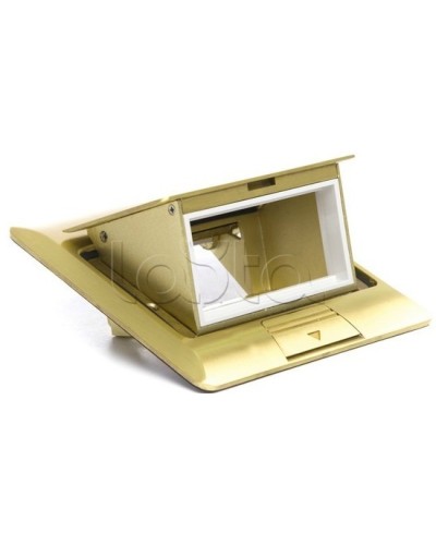 Люк в пол на 2 модуля (45х45мм), латунь Экопласт 70020 в Октябрьском Системы лючков и колонн Pintop.ru