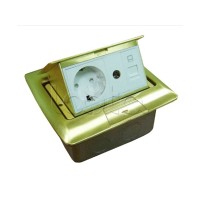 Люк встраиваемый на 1,5 модуля (45х45 мм) с коробкой, латунь, IP44 Экопласт 70023