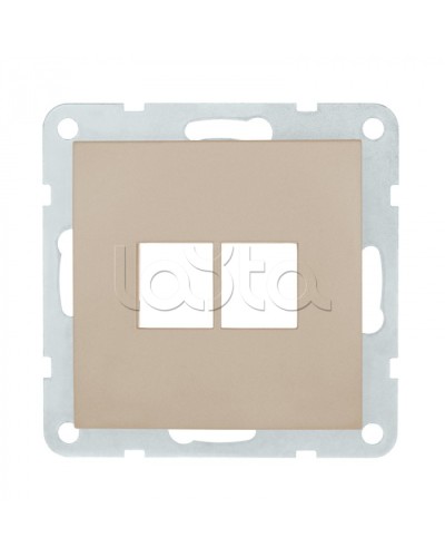 Накладка с суппортом розетки комп. и телеф. на 2 входа (шампань) БЕЗ механизма LK80 Экопласт (846206-0) в Октябрьском Розетки компьютерные и телефонные Pintop.ru