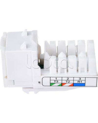 Механизм розетки телефонной (6 контактов) RJ-12 LK45 (Экопласт) (855600) в Октябрьском Розетки компьютерные и телефонные Pintop.ru