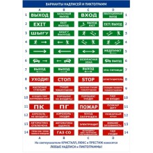 Оповещатель двустороннее плоское световое табло Электротехника и Автоматика КРИСТАЛЛ-220 Д "Подключение пожарной техники" красный фон