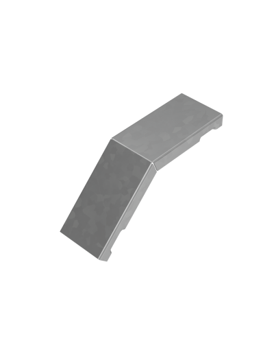 Крышка внешнего вертикального угла 45 гр. 50 мм ПЛЮС INOX304 КМ-Профиль (KVLplus45-50 INOX304) в Октябрьском Аксессуары для лотков Pintop.ru