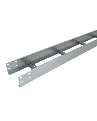 Лоток лестничный 100х400х1,2 L2500 мм Быстрый монтаж HD КМ-профиль (LLS100-400-1.2-2500 HD) в Октябрьском Кабельные лотки Pintop.ru