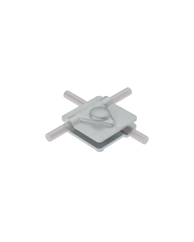 Универсальный соединитель для прутка Ø 5-10 мм с 2 пластинами 40х40 мм TD КМ-Профиль (2USM-D5-10 TD) в Октябрьском Аксессуары для лотков Pintop.ru