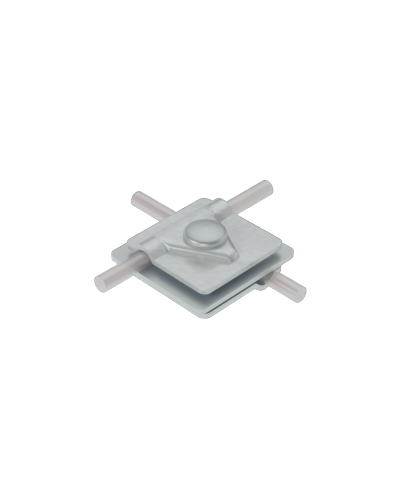 Универсальный соединитель для прутка Ø 5-10 мм с 3 пластинами 40х40 мм КМ-Профиль (3USM-D5-10) в Октябрьском Аксессуары для лотков Pintop.ru