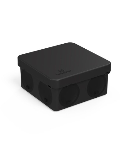 Коробка распред. 60-0210-9005м двухкомп. безгалогенная (HF) черная 80х80х40 (8шт/уп) Промрукав (60-0210-9005м) в Октябрьском Распределительные коробки Pintop.ru