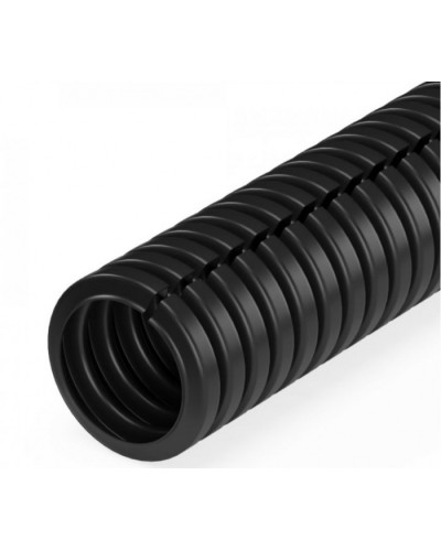 Труба гофрированная ПП лёгкая 350 Н безгалогенная (HF) разрезная черная д16 (25м/уп) Промрукав (PR02.0244) в Октябрьском Труба гофрированная Pintop.ru
