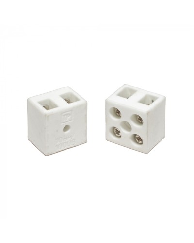 Клемма керамическая латунь 10 мм² 2 пары контактов с крепежным отверстием (5 шт/уп) Промрукав (PR08.7161) в Октябрьском Аксессуары для кабель-канала Pintop.ru