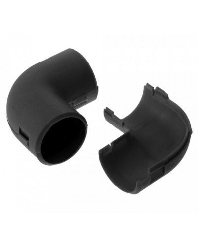 Соединитель угловой разборный черный д20 (5шт/550шт уп/кор) Промрукав (PR13.0174) в Октябрьском Повороты, муфты, тройники Pintop.ru