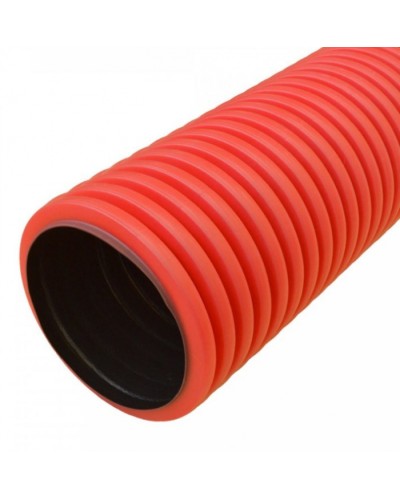 Труба гофрированная двустенная ПНД жесткая тип 750 (SN8) красная д200 5,7м (11,4м/уп) Промрукав (PR15.0245) в Октябрьском Труба гофрированная Pintop.ru