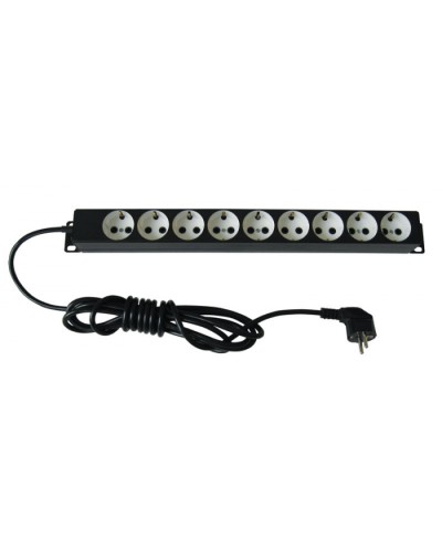 Блок силовых розеток 19 со шнуром (2 м.) без выключателя, 9 розеток ЦМО БР-9П-Ш-9005 в Октябрьском Блоки розеток Pintop.ru