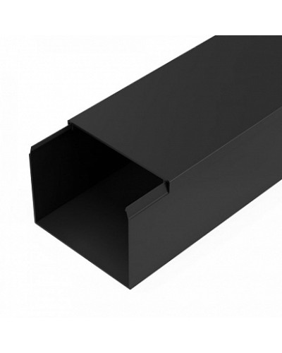 Кабель-канал черный 2-й замок в п/э 80х60 мм (8 м/уп) Промрукав (PR03.0220) в Октябрьском Огнестойкие кабельные линии Pintop.ru