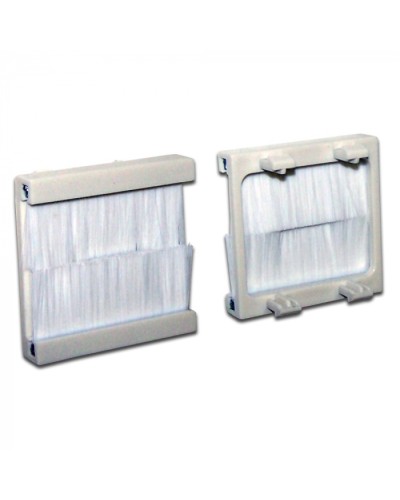 Вставка с белым щеточным вводом, 45х45 LANMASTER (LAN-SIP-23BR-WH) в Октябрьском Коннекторы ВО Pintop.ru