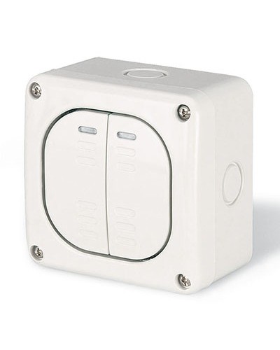 Выключатель однополюсный, двухклавишный, настенный DKC DIS1375022 в Октябрьском Аксессуары для стоек и шкафов Pintop.ru