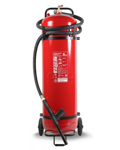 Огнетушитель ПОЖТЕХНИКА ОП-100(з) МИГ на тележке с перекрывным стволом (10А, 233В-2, С, Е) (баллон 125л., ОТВ-100кг) в Октябрьском Огнетушители Pintop.ru