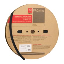 Термоусаживаемая трубка ТУТ нг 16/8 черная рулон EKF PROxima (tut-16-b)