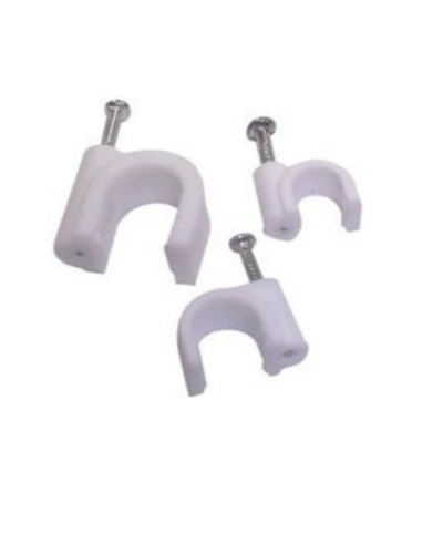 Скоба пластиковая с гвоздём круглая (100 шт/уп) СПК 10 в Октябрьском Крепежные изделия Pintop.ru