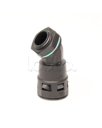 Монтажный комплект муфта 45 грд. труба-коробка DN 23 мм, М25х1,5, полиамид, цвет черный DKC PACL23M25N в Октябрьском Крепеж: Дюбели, шурупы, саморезы Pintop.ru