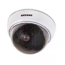 Муляж внутренней купольной камеры видеонаблюдения белого цвета с мигающим красным светодиодом REXANT 45-0210