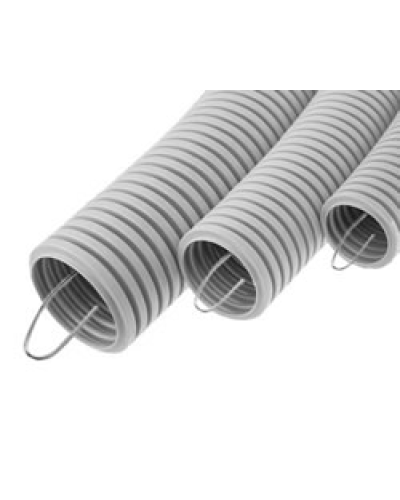 Труба HFFR гофрир. тяжелая, с зондом, без галогена, ПЛЛ 40мм Экопласт 21140HFR-W в Октябрьском Труба гофрированная Pintop.ru