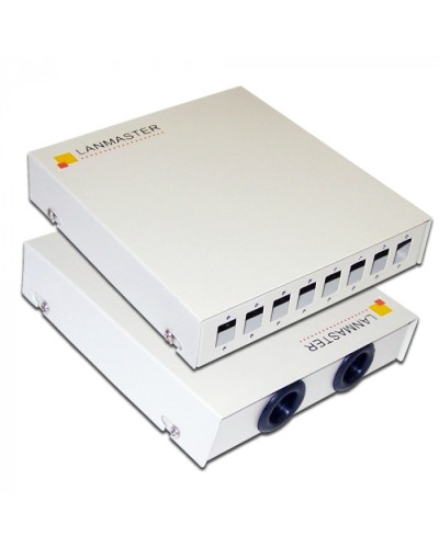 Кросс оптический настенный, металлический, на 8 SC адаптеров LANMASTER (LAN-FOBM-WM-8SC) в Октябрьском Кросс оптический Pintop.ru