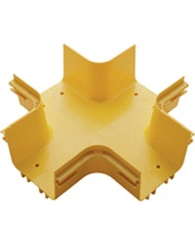 Х-соединитель оптического лотка 120 мм, желтый LANMASTER LAN-OT120-XT в Октябрьском Аксессуары для кабель-канала Pintop.ru