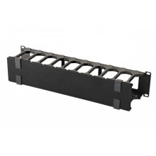 Горизонтальный организатор повышенной емкости 19", 2U, с крышкой, черный Eurolan (25B-2U-16BL)