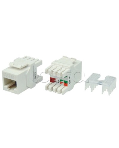 Вставка Keystone Jack RJ-45(8P8C) Hyperline KJ8-8P8C-C5e-180-WH в Октябрьском Модули Keystone Pintop.ru