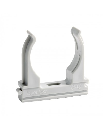 CF40G Держатель (клипса), без галогена, для труб D40мм (10шт) Экопласт (41740-10HF) в Октябрьском Держатели, клипсы, скобы Pintop.ru