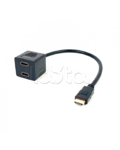 Переходник штекер HDMI - 2 гнезда HDMI (провод) GOLD (10шт/уп) REXANT 17-6832 в Октябрьском Проходные адаптеры Pintop.ru