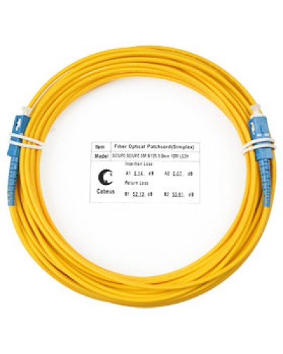 Патч-корд волоконно-оптический (шнур) SM 9/125 simplex SC-SC LSZH (10м) Cabeus FOP(s)-9-SC-SC-10m в Октябрьском Патч-корды оптические Pintop.ru