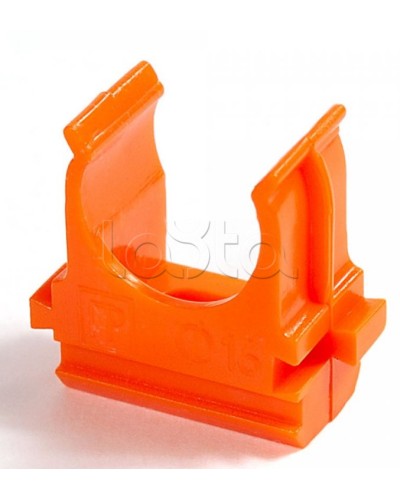 Крепёж-клипса для труб АБС-пластик оранжевая д20 в малой упаковке (10шт/1000шт уп/кор) Промрукав (PR13.0067) в Октябрьском Держатели, клипсы, скобы Pintop.ru