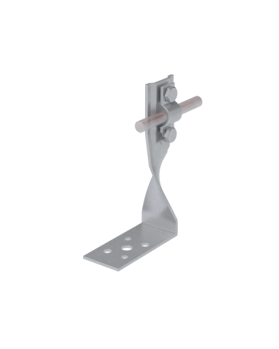 Угловой держатель болтовой скрученный для прутка Ø 5-10 мм H70 мм CU КМ-Профиль (UDBS-H70-D5-10 CU) в Октябрьском Монтажные материалы Pintop.ru