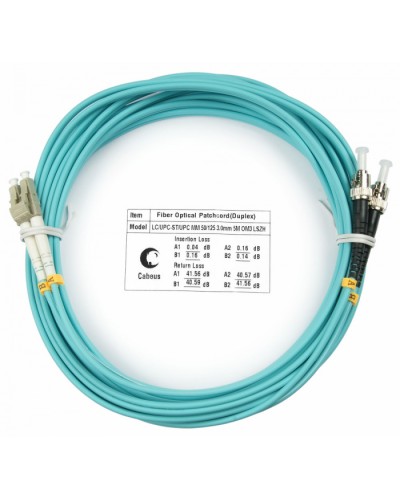Шнур оптический duplex LC-ST 50/125 MM OM3 20 м LSZH Cabeus FOP-50-LC-ST-20M в Октябрьском Патч-корды и пигтейлы Pintop.ru