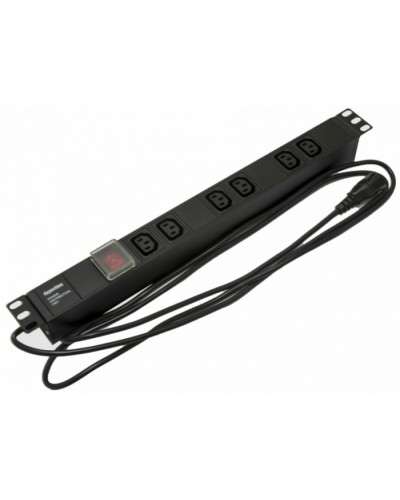 Блок розеток Hyperline SHE19-6IEC-S-2.5IEC в Октябрьском Блоки розеток Pintop.ru