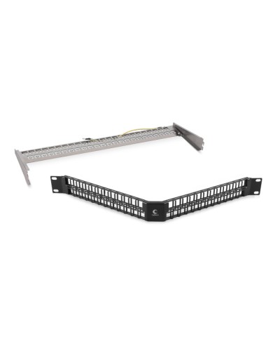 Угловая модульная патч-панель 19, 48 портов, 1U Cabeus (PLBHD-48-CON-SH) в Октябрьском Патч панель Pintop.ru