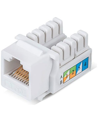 Модуль Keystone Jack RJ-45(8P8C), UTP неэкранированный, CAT 6, тип 90 градусов, белый REXANT PRO 02-0254 в Октябрьском Модули Keystone Pintop.ru
