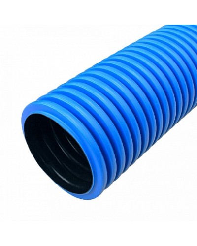 Труба гофрированная двустенная ПНД жесткая тип 450 (SN12) синяя д110 6м (36м/уп) Промрукав в Октябрьском Труба гофрированная Pintop.ru