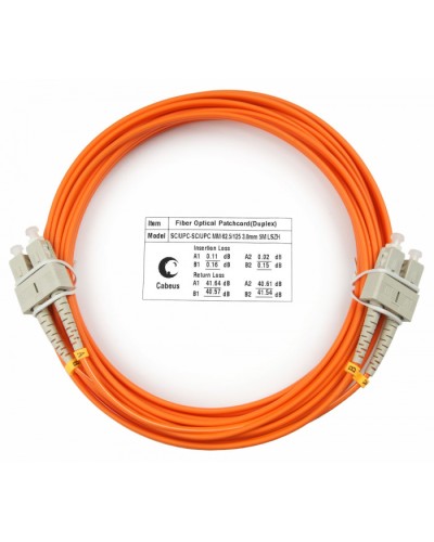 Шнур оптический duplex SC-SC 62,5/125 mm 5м LSZH Cabeus FOP-62-SC-SC-5m в Октябрьском Патч-корды оптические Pintop.ru