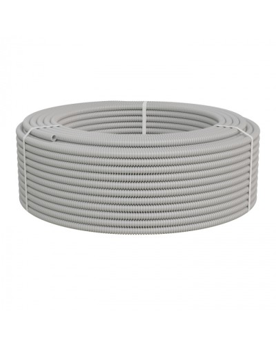 Труба ПНД-FRUF гофрир. легкая, с зондом, без галогена, трудногорючая, атмосферостойкая,цвет серый, диам. 16мм (100м) Экопласт (20116HFR-UF) в Октябрьском Труба гофрированная Pintop.ru