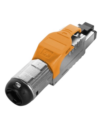 Разъем полевой оконцовки RJ-45 Hyperline (PLUE-8P8C-S-C6A-SH-OR) в Октябрьском Коннекторы Pintop.ru