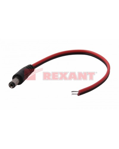 Разем питания штекер 2.1х5.5x10мм с проводом 20см (50шт/уп) REXANT 14-0313 в Октябрьском Коннекторы Pintop.ru